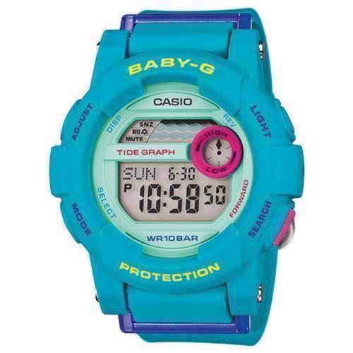 Image of Casio Baby-G lyse blå quartz multifunktion (3429) Dame ur, model BGD-180FB-2ER